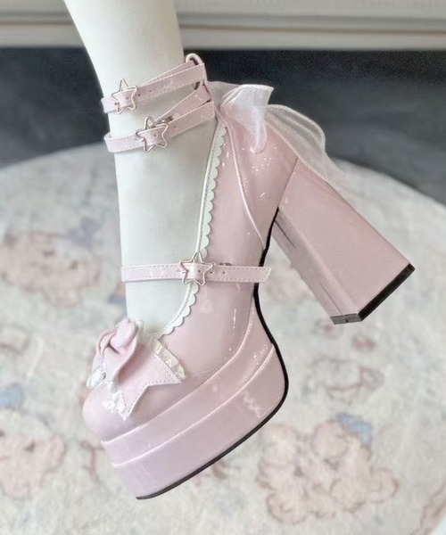 MAISON SELECT(メゾンセレクト)の「9C91 厚底ヒール リボンパンプス(パンプス・レディース・ホワイト/ブラック/ピンク・40/38/36)」の5枚目の写真