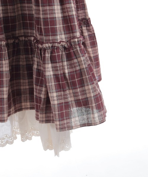 axes femme（アクシーズファム）の「コットンレース使チェックワンピース（ワンピース・レディース・ブラック/ワイン/ブラウン・FREE）」の17枚目の写真
