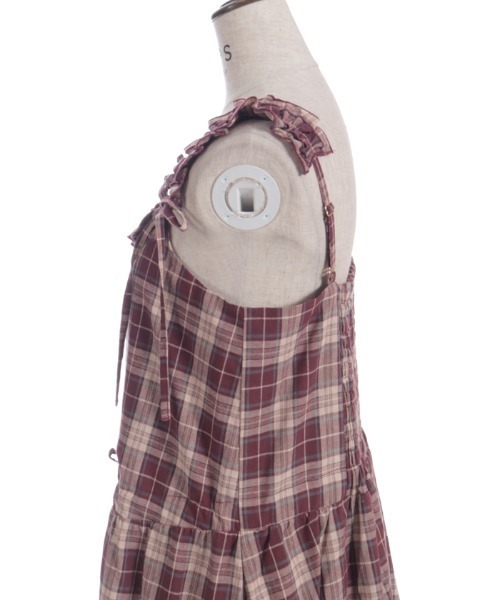 axes femme（アクシーズファム）の「コットンレース使チェックワンピース（ワンピース・レディース・ブラック/ワイン/ブラウン・FREE）」の18枚目の写真