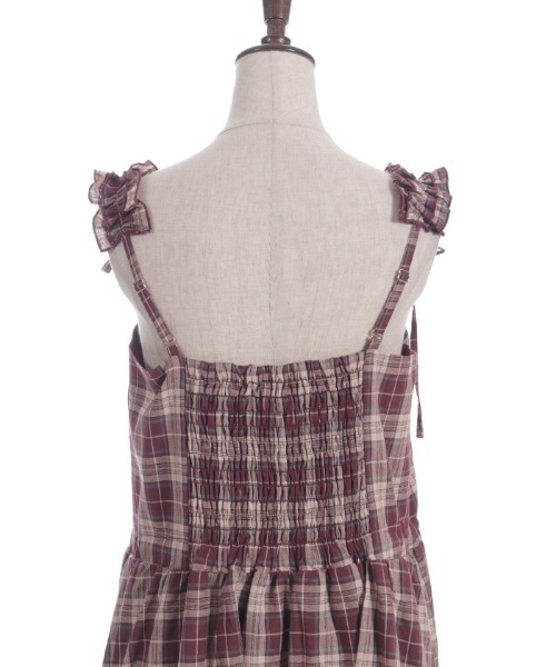 axes femme（アクシーズファム）の「コットンレース使チェックワンピース（ワンピース・レディース・ブラック/ワイン/ブラウン・FREE）」の19枚目の写真