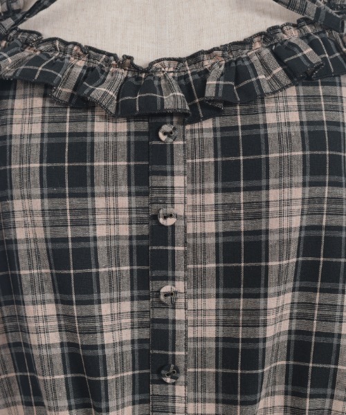 axes femme（アクシーズファム）の「コットンレース使チェックワンピース（ワンピース・レディース・ブラック/ワイン/ブラウン・FREE）」の7枚目の写真