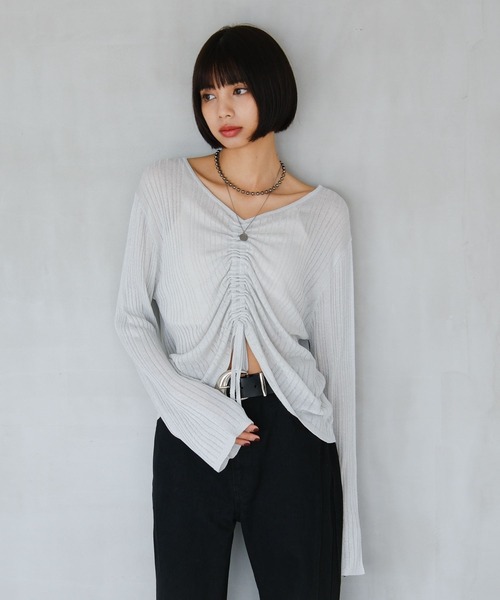PAGEBOY(ページボーイ)の「フロントシャーリングラメニット(ニット/セーター・レディース・ブラック/シルバー/レッド系その他・FREE)」の17枚目の写真
