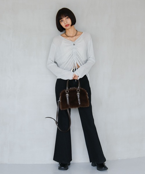 PAGEBOY(ページボーイ)の「フロントシャーリングラメニット(ニット/セーター・レディース・ブラック/シルバー/レッド系その他・FREE)」の13枚目の写真