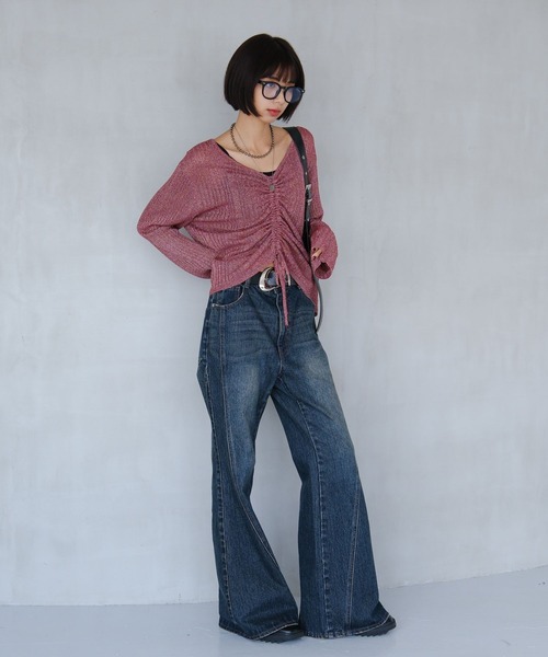 PAGEBOY(ページボーイ)の「フロントシャーリングラメニット(ニット/セーター・レディース・ブラック/シルバー/レッド系その他・FREE)」の22枚目の写真