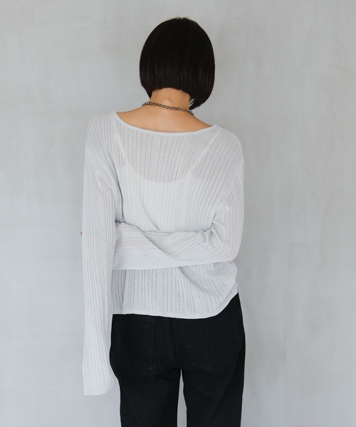 PAGEBOY(ページボーイ)の「フロントシャーリングラメニット(ニット/セーター・レディース・ブラック/シルバー/レッド系その他・FREE)」の21枚目の写真