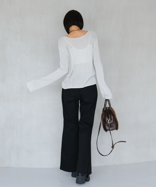 PAGEBOY(ページボーイ)の「フロントシャーリングラメニット(ニット/セーター・レディース・ブラック/シルバー/レッド系その他・FREE)」の16枚目の写真