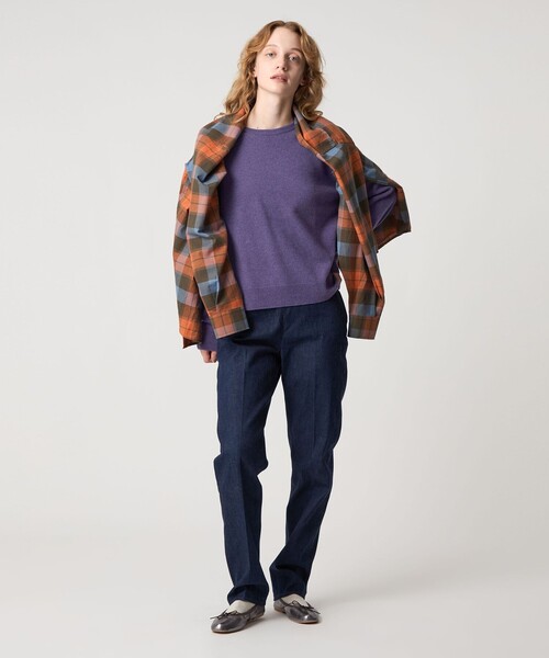 Steven Alan（スティーブンアラン）の「＜Steven Alan＞ウール カシミヤ サドルショルダー ニット（ニット/セーター・レディース・パープル/オフホワイト/ターコイズブルー・FREE）」の10枚目の写真