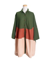 ティアード長袖ロングシャツ ビッグシャツ