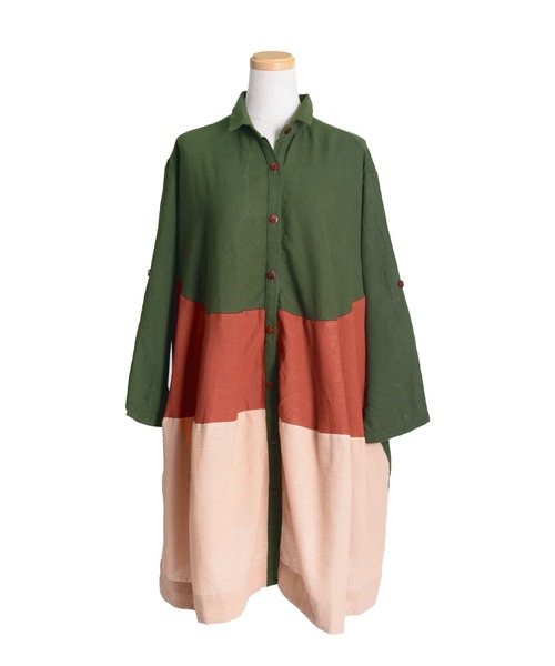 MARAI(マーライ)の「ティアード長袖ロングシャツ ビッグシャツ(シャツ/ブラウス・レディース・A/B/C/D・FREE)」の1枚目の写真