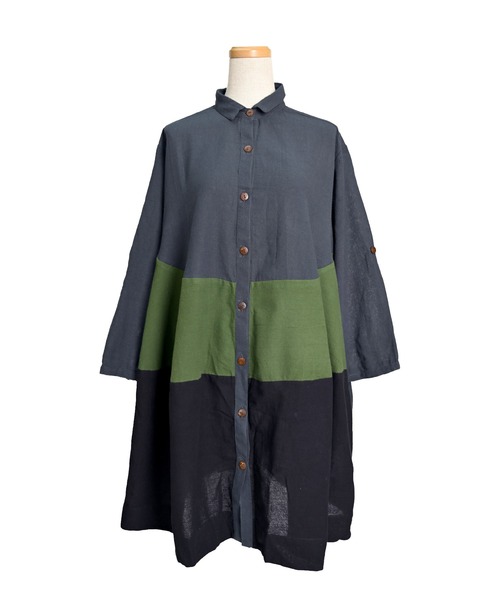 MARAI(マーライ)の「ティアード長袖ロングシャツ ビッグシャツ(シャツ/ブラウス・レディース・A/B/C/D・FREE)」の3枚目の写真