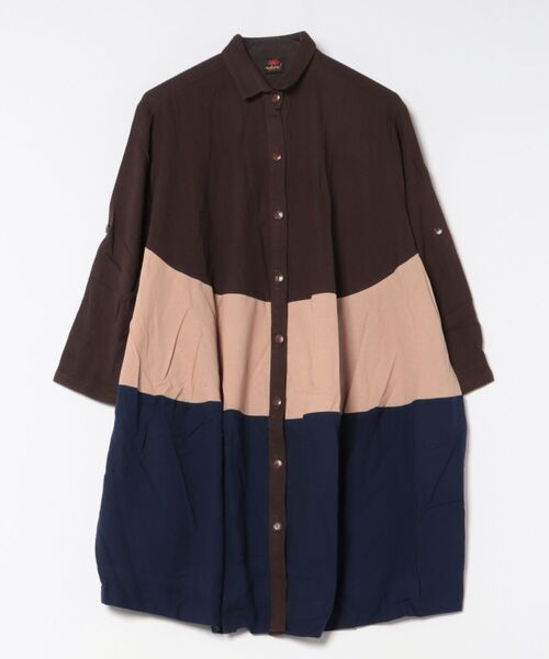 MARAI(マーライ)の「ティアード長袖ロングシャツ ビッグシャツ(シャツ/ブラウス・レディース・A/B/C/D・FREE)」の8枚目の写真