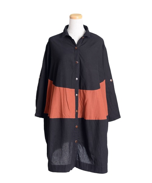 MARAI(マーライ)の「ティアード長袖ロングシャツ ビッグシャツ(シャツ/ブラウス・レディース・A/B/C/D・FREE)」の14枚目の写真