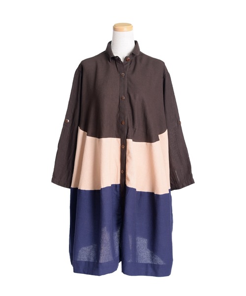 MARAI(マーライ)の「ティアード長袖ロングシャツ ビッグシャツ(シャツ/ブラウス・レディース・A/B/C/D・FREE)」の7枚目の写真
