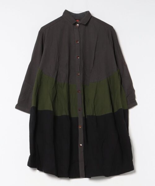 MARAI(マーライ)の「ティアード長袖ロングシャツ ビッグシャツ(シャツ/ブラウス・レディース・A/B/C/D・FREE)」の5枚目の写真