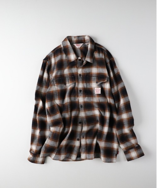 Levi's（リーバイス）の「【Levi's】ワークシャツ (チェック柄/フランネル/フロントポケット/レイヤード/通気性/カジュアル/デイリーユース/リーバイス)（シャツ/ブラウス・メンズ・ベージュ・L/M/S）」の2枚目の写真