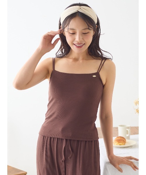 tutuanna(チュチュアンナ)の「ロングパンツ カップ付きルームウェア3点セット(ルームウェア/パジャマ・レディース・グレイッシュブルー/ブラウン・S/M/L)」の11枚目の写真