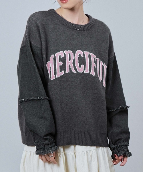 NAVY(ネイビー)の「nAvy ニットxデニムプルオーバー(ニット/セーター・レディース・チャコールグレー/グレー/ネイビー・FREE)」の9枚目の写真