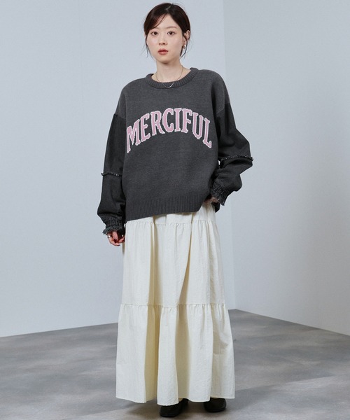 NAVY(ネイビー)の「nAvy ニットxデニムプルオーバー(ニット/セーター・レディース・チャコールグレー/グレー/ネイビー・FREE)」の12枚目の写真