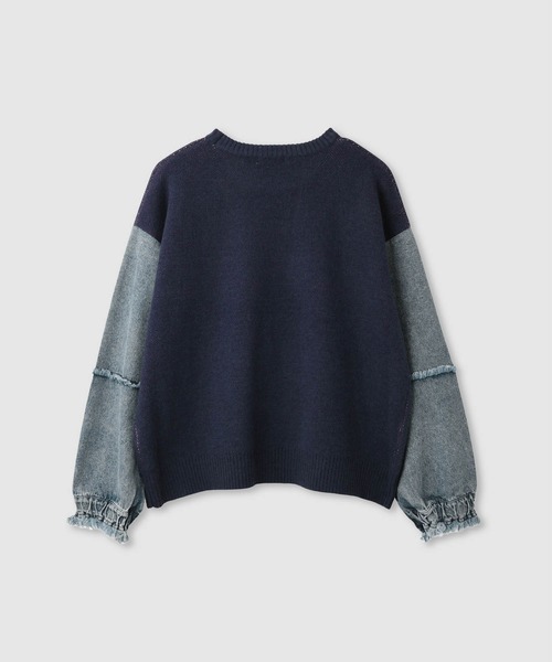 NAVY(ネイビー)の「nAvy ニットxデニムプルオーバー(ニット/セーター・レディース・チャコールグレー/グレー/ネイビー・FREE)」の16枚目の写真