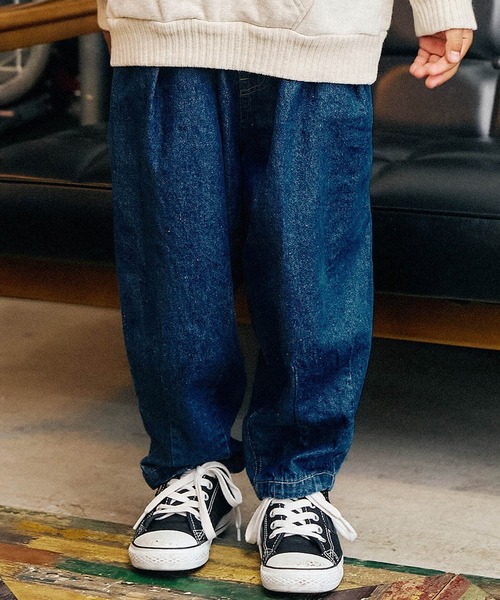 F.O.KIDS(エフオーキッズ)の「F.O.KIDS/エフオーキッズ ウエストゴム デニムバルーンパンツ(その他パンツ・キッズ・ブラック/イエロー/ネイビー/キナリ・130/140/150/160)」の1枚目の写真