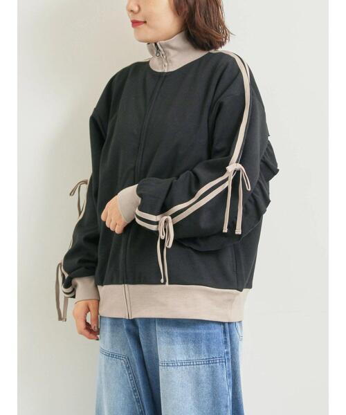 SM2（エスエムツー）の「リボンフリルトラックジャージ（ブルゾン・レディース・ブラック/クリーム/ベージュ/ブラウン・F）」の2枚目の写真