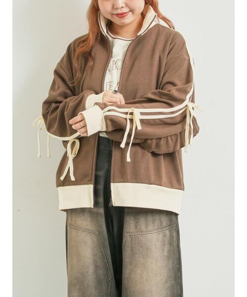 SM2（エスエムツー）の「リボンフリルトラックジャージ（ブルゾン・レディース・ブラック/クリーム/ベージュ/ブラウン・F）」の6枚目の写真