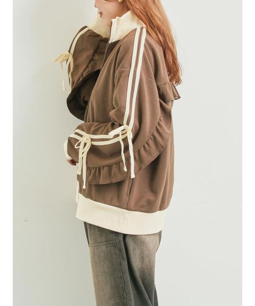 SM2（エスエムツー）の「リボンフリルトラックジャージ（ブルゾン・レディース・ブラック/クリーム/ベージュ/ブラウン・F）」の7枚目の写真