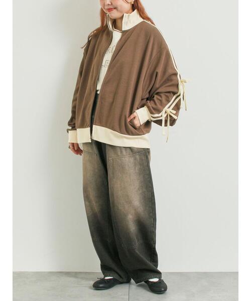 SM2（エスエムツー）の「リボンフリルトラックジャージ（ブルゾン・レディース・ブラック/クリーム/ベージュ/ブラウン・F）」の8枚目の写真