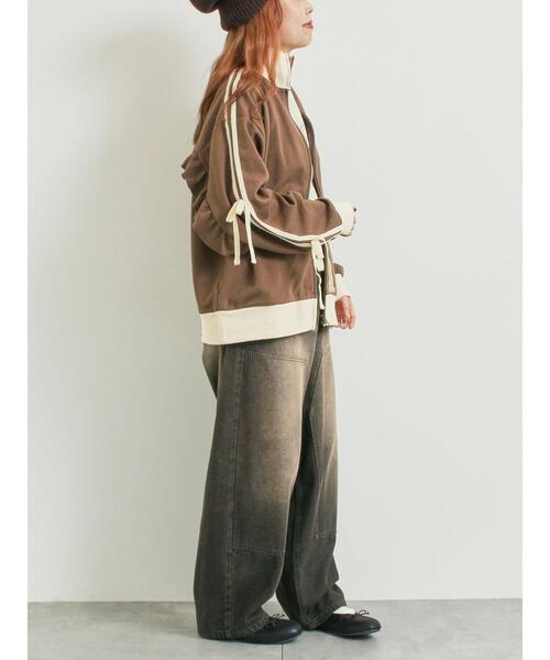 SM2（エスエムツー）の「リボンフリルトラックジャージ（ブルゾン・レディース・ブラック/クリーム/ベージュ/ブラウン・F）」の9枚目の写真