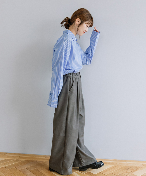 POU DOU DOU（プードゥドゥ）の「タックワイドパンツ（その他パンツ・レディース・ブラック/ダークグレー/ネイビー/スミクロ・M）」の6枚目の写真