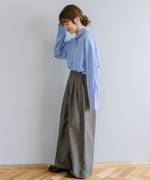 POU DOU DOU（プードゥドゥ）の「タックワイドパンツ（その他パンツ・レディース・ブラック/ダークグレー/ネイビー/スミクロ・M）」の8枚目の写真