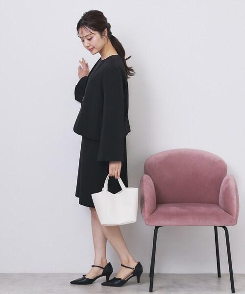 index（インデックス）の「ノーカラージャケット【洗濯機OK】（ノーカラージャケット・レディース・ブラック/ナチュラル・36/38/40/42）」の10枚目の写真