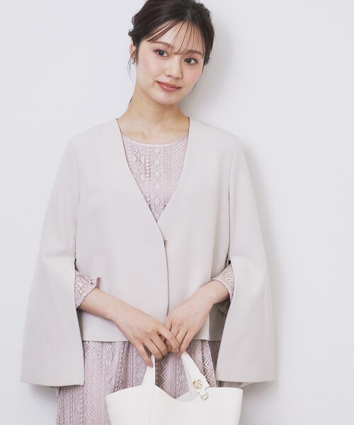 index（インデックス）の「ノーカラージャケット【洗濯機OK】（ノーカラージャケット・レディース・ブラック/ナチュラル・36/38/40/42）」の12枚目の写真