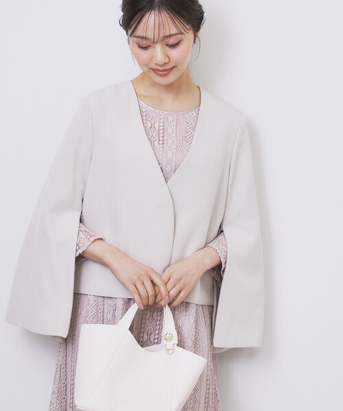 index（インデックス）の「ノーカラージャケット【洗濯機OK】（ノーカラージャケット・レディース・ブラック/ナチュラル・36/38/40/42）」の17枚目の写真