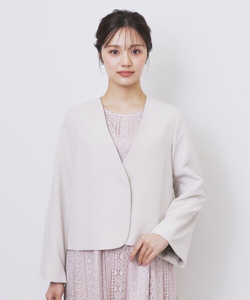 index（インデックス）の「ノーカラージャケット【洗濯機OK】（ノーカラージャケット・レディース・ブラック/ナチュラル・36/38/40/42）」の22枚目の写真