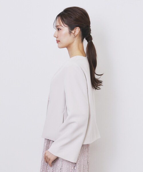 index（インデックス）の「ノーカラージャケット【洗濯機OK】（ノーカラージャケット・レディース・ブラック/ナチュラル・36/38/40/42）」の20枚目の写真