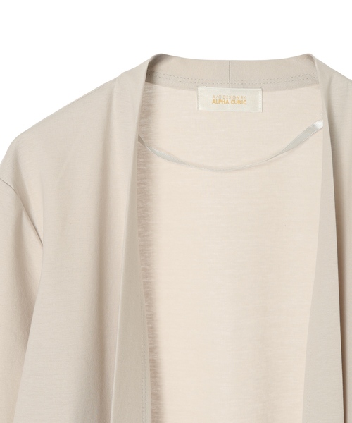 A/C DESIGN BY ALPHA CUBIC（エーシーデザインバイアルファキュービック）の「スムースポンチトッパーカーディガン【綿100%】（カーディガン/ボレロ・レディース・ブラック/ライトグレー・M/L/LL）」の16枚目の写真