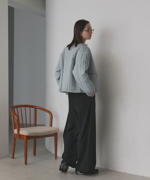 INED キルティングノーカラーブルゾン イネド INED キルティングノーカラーブルゾン （オフホワイト1