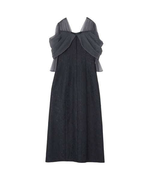 セール】チュールドレープジャガードドレス / tulle drape jacquard