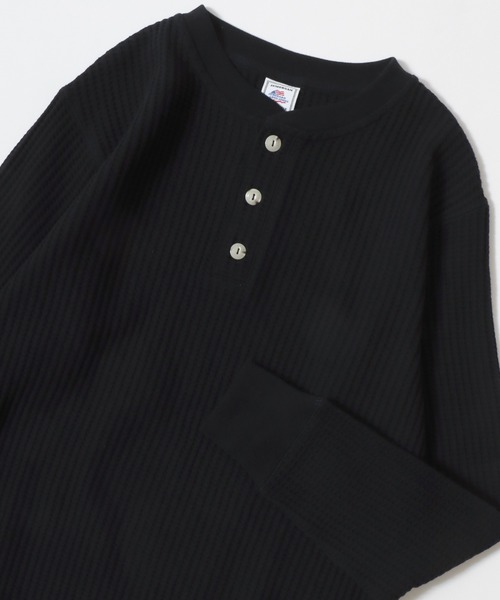 JEMORGAN（ジェーイーモーガン）の「2025AW JEMORGAN/ジェーイーモーガン ビックワッフル 無地 ヘンリーネック スウェットトレーナー レディース メンズ（スウェット・メンズ・オートミール/ネイビー/オフホワイト/グレー/ブラック・L/XL/M）」の2枚目の写真