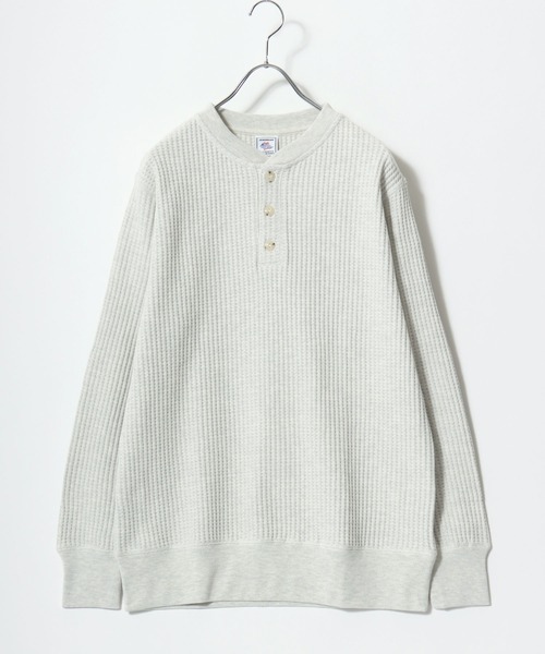 JEMORGAN（ジェーイーモーガン）の「2025AW JEMORGAN/ジェーイーモーガン ビックワッフル 無地 ヘンリーネック スウェットトレーナー レディース メンズ（スウェット・メンズ・オートミール/ネイビー/オフホワイト/グレー/ブラック・L/XL/M）」の16枚目の写真