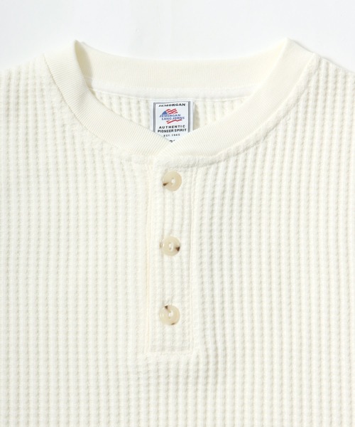 JEMORGAN（ジェーイーモーガン）の「2025AW JEMORGAN/ジェーイーモーガン ビックワッフル 無地 ヘンリーネック スウェットトレーナー レディース メンズ（スウェット・メンズ・オートミール/ネイビー/オフホワイト/グレー/ブラック・L/XL/M）」の12枚目の写真