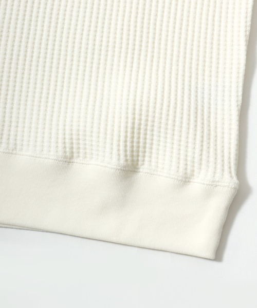 JEMORGAN（ジェーイーモーガン）の「2025AW JEMORGAN/ジェーイーモーガン ビックワッフル 無地 ヘンリーネック スウェットトレーナー レディース メンズ（スウェット・メンズ・オートミール/ネイビー/オフホワイト/グレー/ブラック・L/XL/M）」の8枚目の写真