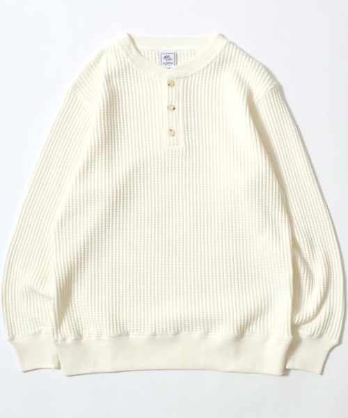 JEMORGAN（ジェーイーモーガン）の「2025AW JEMORGAN/ジェーイーモーガン ビックワッフル 無地 ヘンリーネック スウェットトレーナー レディース メンズ（スウェット・メンズ・オートミール/ネイビー/オフホワイト/グレー/ブラック・L/XL/M）」の20枚目の写真