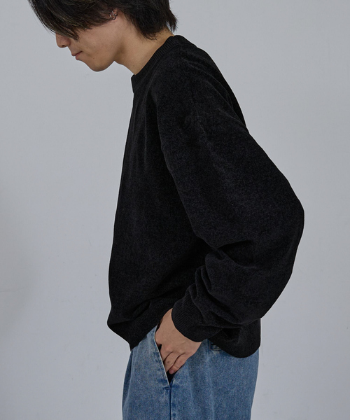 AH ABAHOUSE(エーエイチアバハウス)の「HIGH GAUGE MOLE CROPPED CREW NECK KNIT/ ハイゲージモール クロップド クルーネックニット(ニット/セーター・メンズ・ブラック/グレー/ブルー/ワイン・44/46/48)」の6枚目の写真