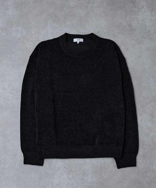 AH ABAHOUSE(エーエイチアバハウス)の「HIGH GAUGE MOLE CROPPED CREW NECK KNIT/ ハイゲージモール クロップド クルーネックニット(ニット/セーター・メンズ・ブラック/グレー/ブルー/ワイン・44/46/48)」の12枚目の写真