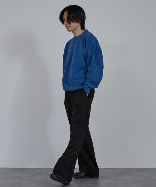 AH ABAHOUSE(エーエイチアバハウス)の「HIGH GAUGE MOLE CROPPED CREW NECK KNIT/ ハイゲージモール クロップド クルーネックニット(ニット/セーター・メンズ・ブラック/グレー/ブルー/ワイン・44/46/48)」の15枚目の写真