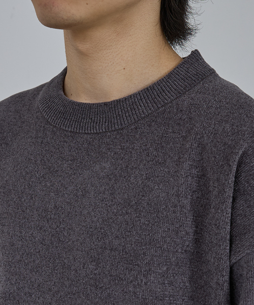 AH ABAHOUSE(エーエイチアバハウス)の「HIGH GAUGE MOLE CROPPED CREW NECK KNIT/ ハイゲージモール クロップド クルーネックニット(ニット/セーター・メンズ・ブラック/グレー/ブルー/ワイン・44/46/48)」の22枚目の写真