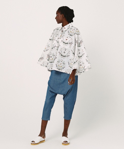 bedsidedrama（ベットサイドドラマ）の「Mix Tex Relax Jeans（デニムパンツ・レディース・インディゴブルー/ブルー/グレー・1/2）」の8枚目の写真