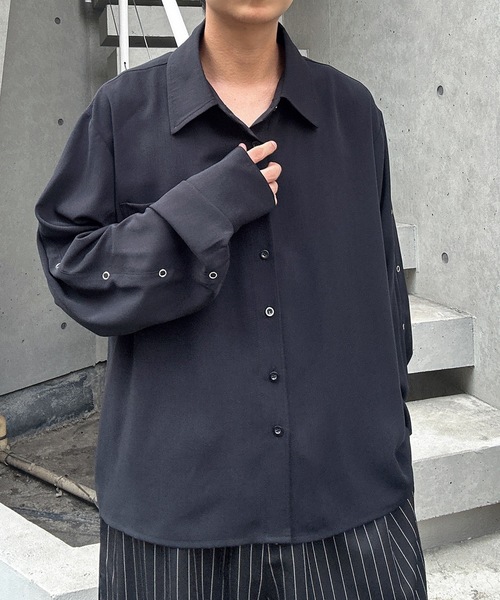 MandO（Auntie Rosa）（エムオー）の「リングスタッズアクセントシャツ（シャツ/ブラウス・メンズ・ブラック系その他/ブラック/ホワイト/ホワイト系その他・MEDIUM/LARGE）」の22枚目の写真